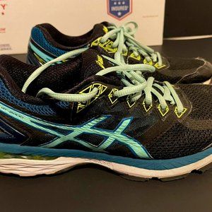 Asics Womens GT 2000 4 T656N Black Running Shoes Sneakers Size 9